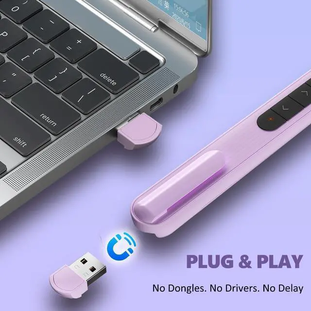 Alt view image 4 of 6 - Presentation Clicker for Powerpoint Presentations, Purple, A