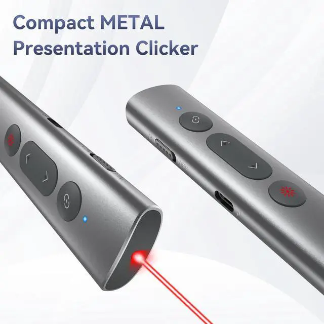 Alt view image 4 of 7 - Wireless Presentation Clicker PowerPoint Remote: USB C A Presenter PPT Power Point Google Slide Advancer with Laser Pointer Smart Board Clicker for Computer Laptop Mac Projector Office Classroom