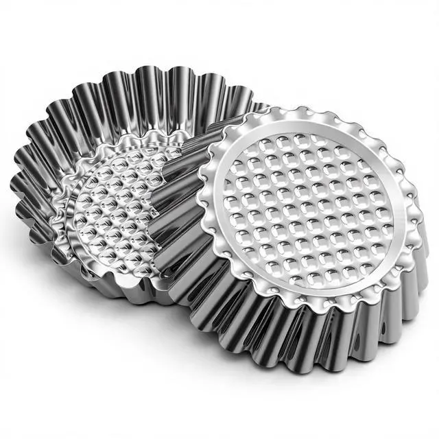 Alt view image 3 of 7 - 50 Pcs Egg Tart Mold for Baking, 3.8 Inch Stainless Steel Mini Tart Tin Pans Reusable Ensaymada Molder Filipino, Brioche Tins Mould for Tart Shells, Cupcakes, Mini Cake, Pudding, Muffin