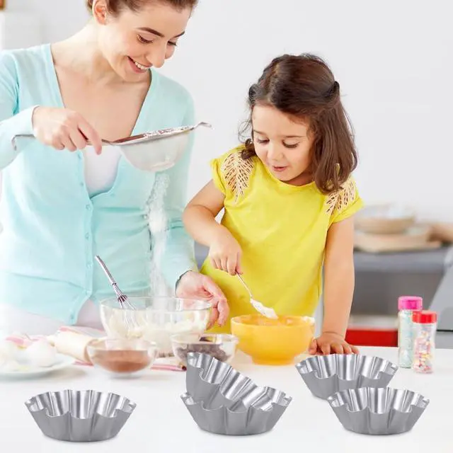 Alt view image 6 of 7 - 8 Pcs Aluminum Egg Tart Molds 4.72 Inch Mini Tartlets Dessert Mold