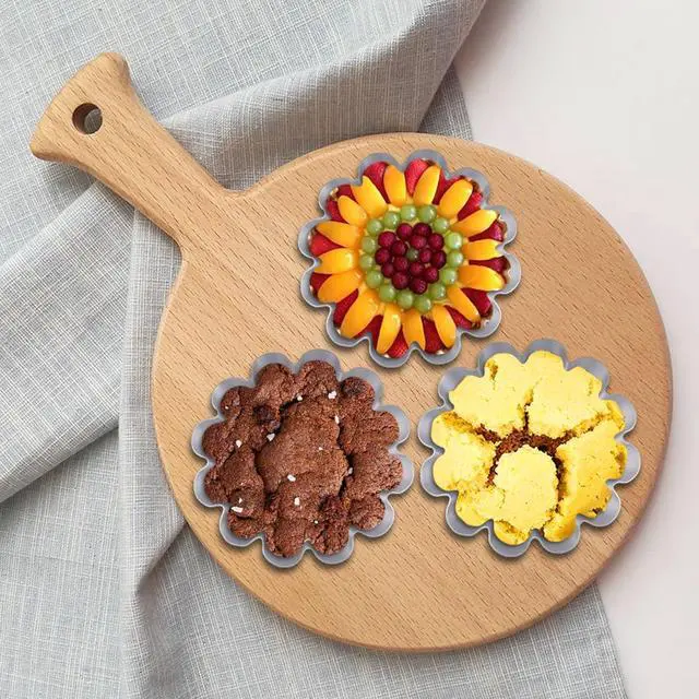 Alt view image 5 of 7 - 8 Pcs Aluminum Egg Tart Molds 4.72 Inch Mini Tartlets Dessert Mold