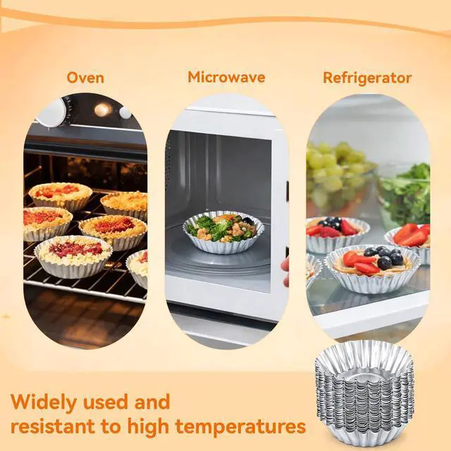 Alt view image 7 of 7 - 30 Pcs Mini Tart Pans 2.75 Inch Reusable Tartlet Cupcake Baking Mold Aluminium Egg Tart Molds Mini Pie Tins for Baking Egg Tarts Pies Cupcakes
