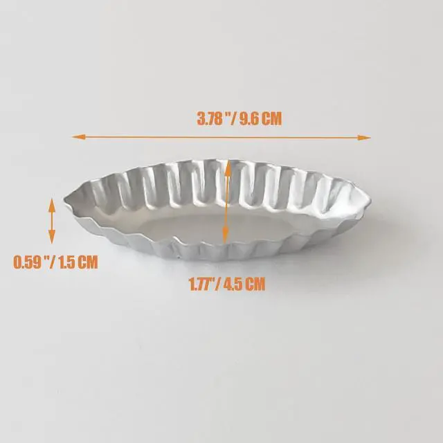 Alt view image 2 of 7 - Tiny Tart Pan Boat Shape, 10PCS Fluted Edge Flower Tartlet Molds