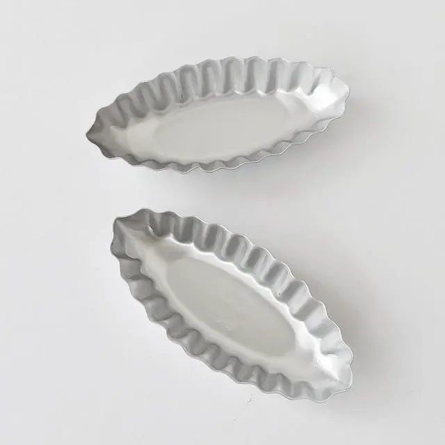 Alt view image 6 of 7 - Tiny Tart Pan Boat Shape, 10PCS Fluted Edge Flower Tartlet Molds