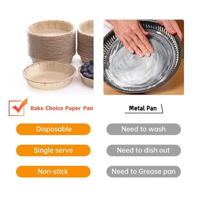 Alt view image 4 of 6 - 50pcs Paper Mini Tart Pans, 4 Inch Mini Pie Tins, Disposable