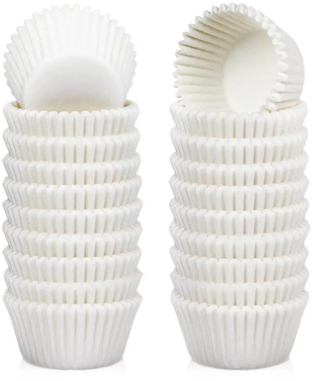 Main image of 500 Count Mini Cupcake Liners White Muffin Liners Greaseproof No Smell Small Cupcake Wrappers Baking Cups