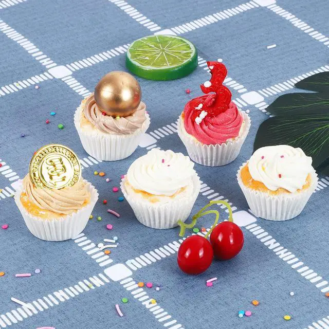 Alt view image 3 of 7 - 500 Count Mini Cupcake Liners White Muffin Liners Greaseproof No Smell Small Cupcake Wrappers Baking Cups