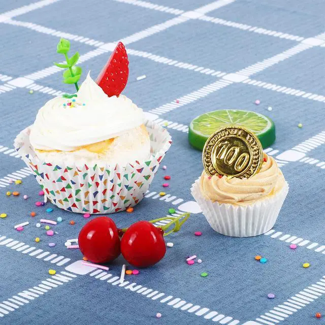 Alt view image 4 of 7 - 500 Count Mini Cupcake Liners White Muffin Liners Greaseproof No Smell Small Cupcake Wrappers Baking Cups
