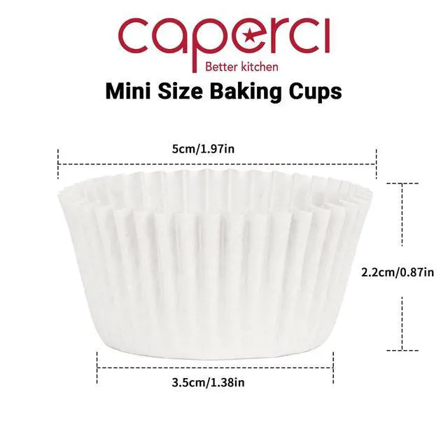 Alt view image 7 of 7 - 500 Count Mini Cupcake Liners White Muffin Liners Greaseproof No Smell Small Cupcake Wrappers Baking Cups