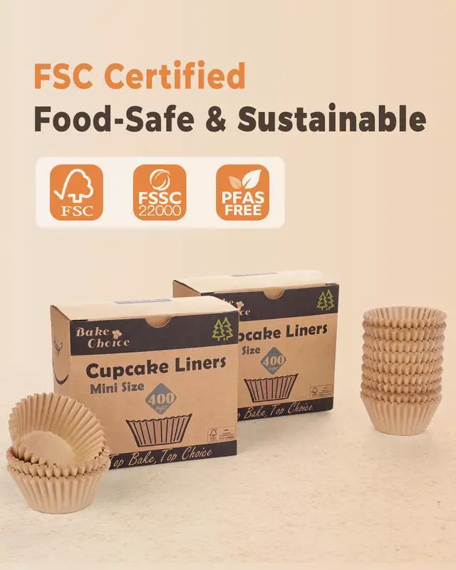 Alt view image 4 of 7 - 400pcs Mini Cupcake Liners for Baking, Muffin Liners