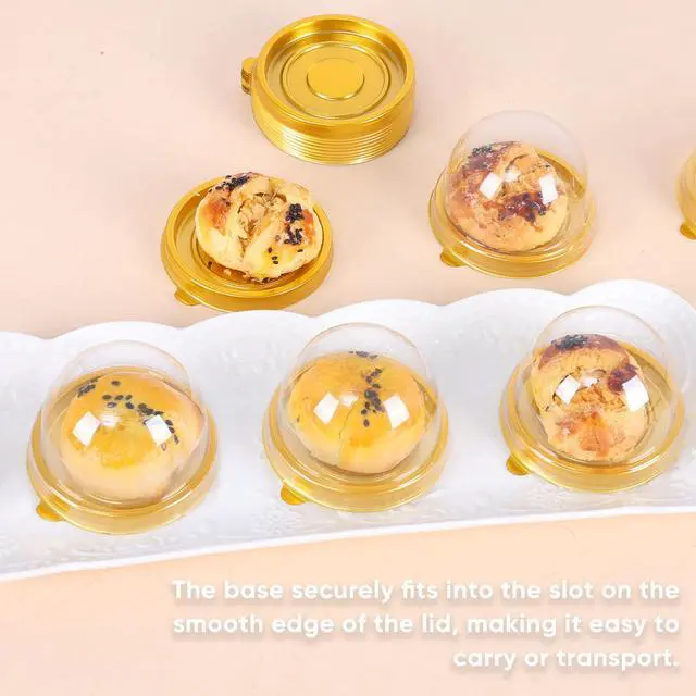 Alt view image 5 of 7 - 50 Pcs Mini Cake Containers with Clear Dome Lids