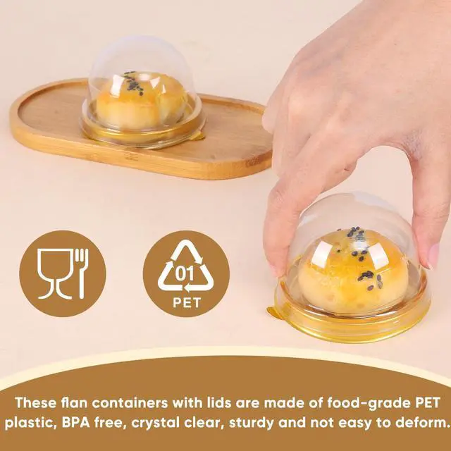 Alt view image 4 of 7 - 50 Pcs Mini Cake Containers with Clear Dome Lids