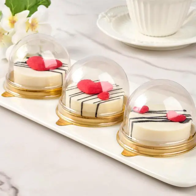 Alt view image 6 of 7 - Mini Dessert Containers with Dome Lids, 100Pcs, Gold Base