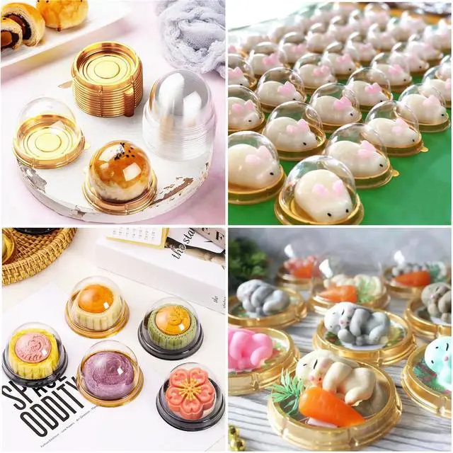 Alt view image 7 of 7 - Mini Dessert Containers with Dome Lids, 100Pcs, Gold Base