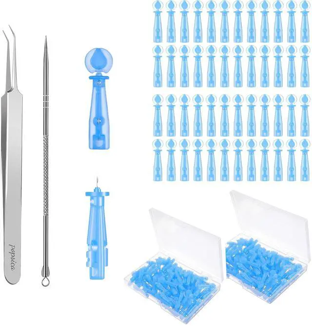 Main image of Sterile Needles for Pimples, 100PCS Disposable Acne Pimple Popper Needles with 2PCS Skin Kits for Blackhead and Blemish Remover (Pink and Blue)