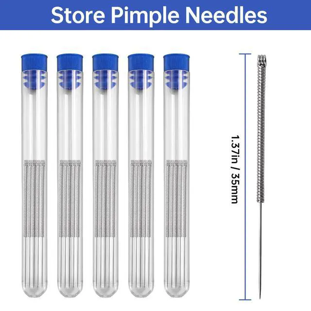 Alt view image 3 of 5 - Disposable Pimple Needles, Acne Needle, Blackhead and Blemish Remover Tools, Needles Cleaner Stainless Steel (120 PCS)