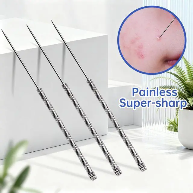 Alt view image 4 of 5 - Disposable Pimple Needles, Acne Needle, Blackhead and Blemish Remover Tools, Needles Cleaner Stainless Steel (120 PCS)