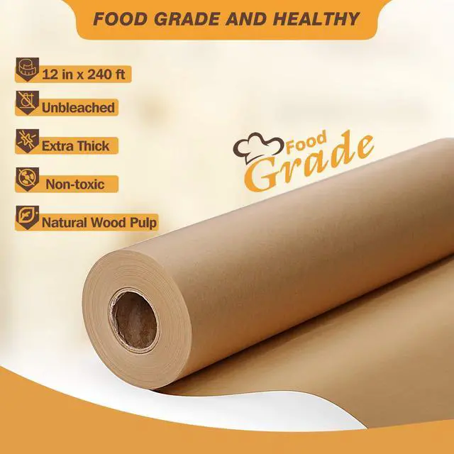 Alt view image 2 of 7 - Unbleached Parchment Paper for Baking, 12 in x 240 ft, 240 Sq.ft, Baking Paper, Non-Stick Parchment Paper Roll for Baking, Cooking, Grilling, Air Fryer and Steaming