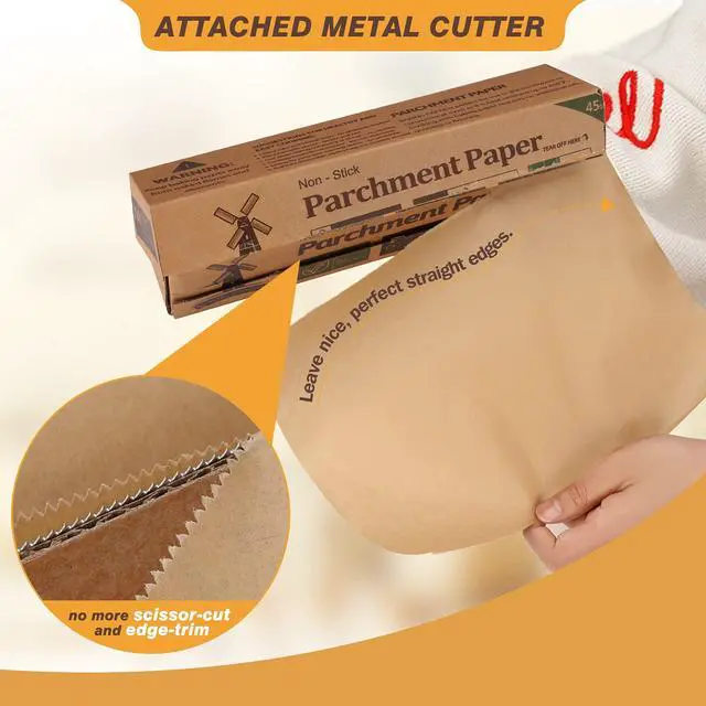 Alt view image 3 of 7 - Unbleached Parchment Paper for Baking, 12 in x 240 ft, 240 Sq.ft, Baking Paper, Non-Stick Parchment Paper Roll for Baking, Cooking, Grilling, Air Fryer and Steaming