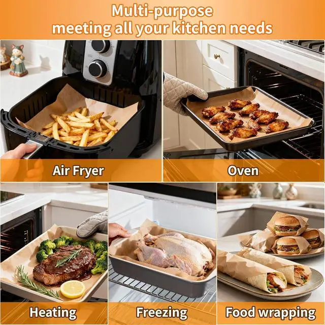 Alt view image 4 of 7 - 400PCS Parchment Paper Baking Sheets, 9"x13" Unbleached Precut Quarter Parchment Paper for Baking, Non-Stick Baking Paper for Grillin, Steaming Bread Cookies, Cakes, Oven, Air Fryer, Microwave