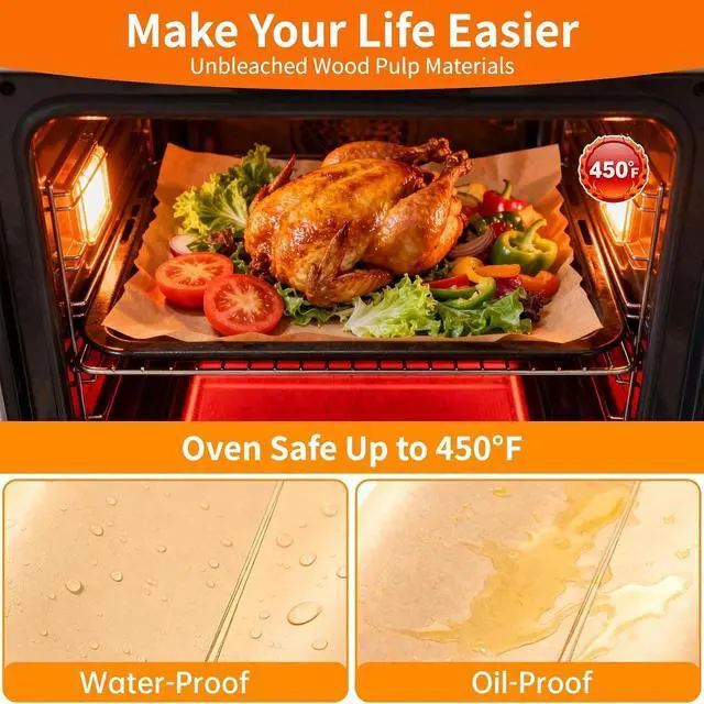 Alt view image 6 of 7 - 400PCS Parchment Paper Baking Sheets, 9"x13" Unbleached Precut Quarter Parchment Paper for Baking, Non-Stick Baking Paper for Grillin, Steaming Bread Cookies, Cakes, Oven, Air Fryer, Microwave