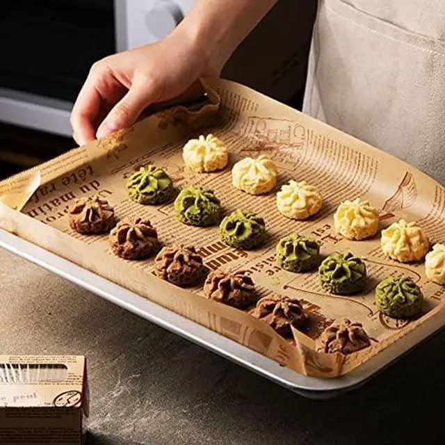 Alt view image 3 of 7 - Baking Paper, High Temperature Resistant, Waterproof and Greaseproof, Non-Stick Baking Paper Roll for Cooking, Grilling, Steaming and Air Fryer, Brow 30cm x 8m/ 0.98 x 26.24 Feet