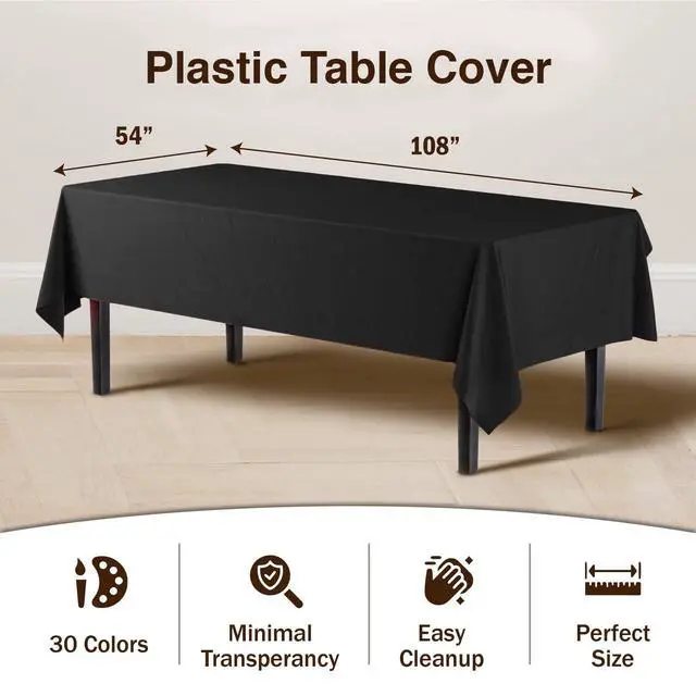 Alt view image 3 of 7 - Premium* Black table cover 54" x 108" (Pack of 12)