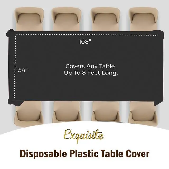 Alt view image 4 of 7 - Premium* Black table cover 54" x 108" (Pack of 12)