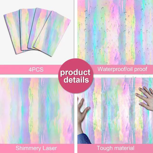 Alt view image 4 of 7 - 4 Pack Iridescence Plastic Tablecloths Disposable Galentines Day Decorations New Years Birthday Disco Bachelorette Bridal Wedding Rainbow Iridescent Party Decorations 54" x 108"