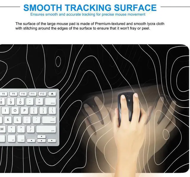 Alt view image 5 of 7 - Mouse Pad Gaming, 31.5" x 15.7" Large Extended Mousepad with Stitched Edge