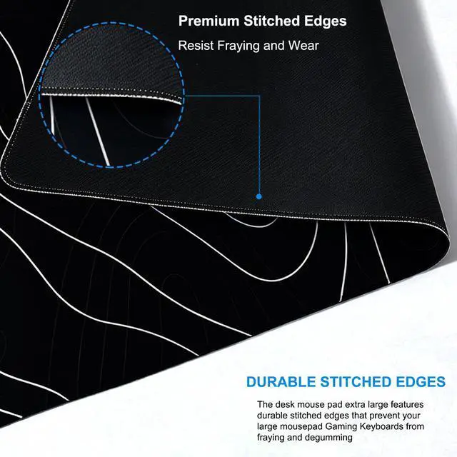 Alt view image 4 of 7 - Mouse Pad Gaming, 31.5" x 15.7" Large Extended Mousepad with Stitched Edge