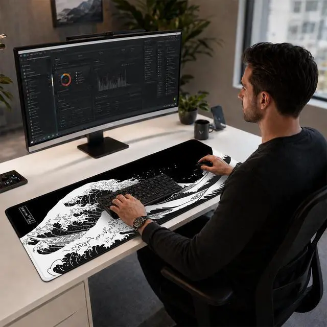 Alt view image 7 of 7 - Gaming Mouse Pad,Large Mousepad,XXL Keyboard Mat,Desk Protector
