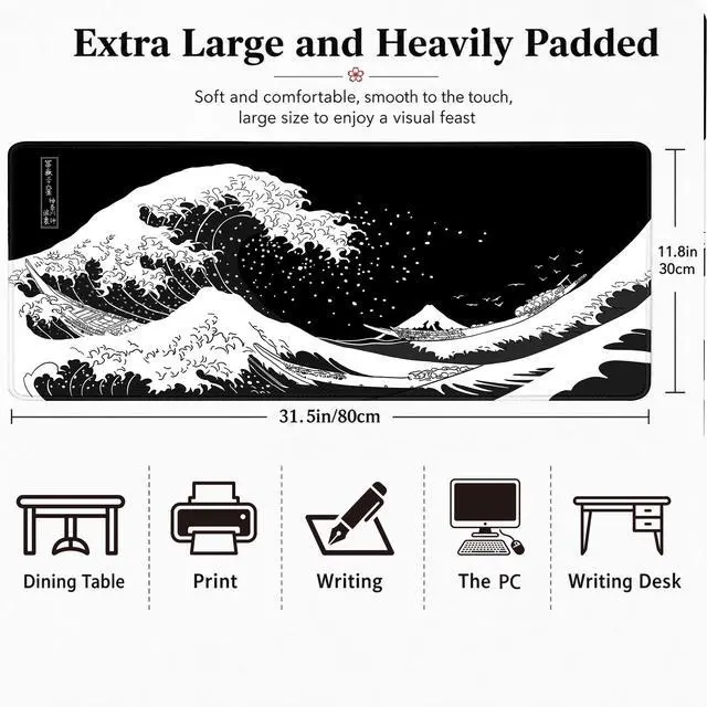 Alt view image 6 of 7 - Gaming Mouse Pad,Large Mousepad,XXL Keyboard Mat,Desk Protector