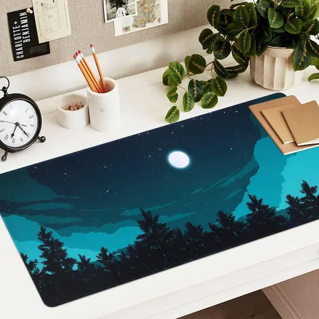 Alt view image 6 of 7 - Extended Gaming Mouse Pad 35.4x15.7in Desk Pad,Silent Night
