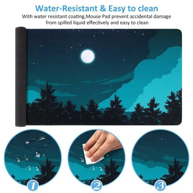 Alt view image 4 of 7 - Extended Gaming Mouse Pad 35.4x15.7in Desk Pad,Silent Night