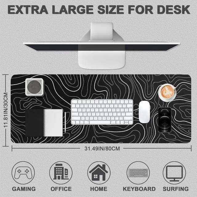 Alt view image 2 of 7 - XL Gaming Mouse Pad with Non-Slip Rubber Base Waterproof Desk Mat