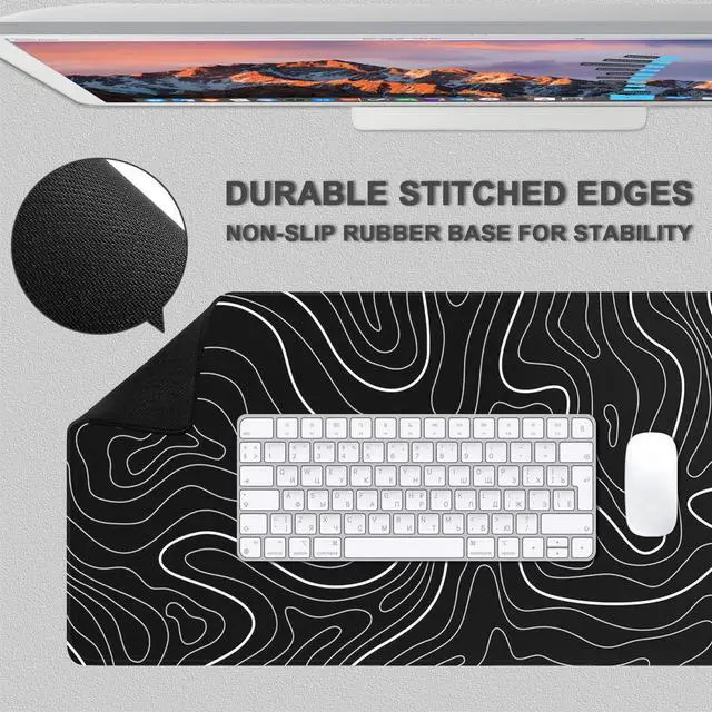 Alt view image 3 of 7 - XL Gaming Mouse Pad with Non-Slip Rubber Base Waterproof Desk Mat
