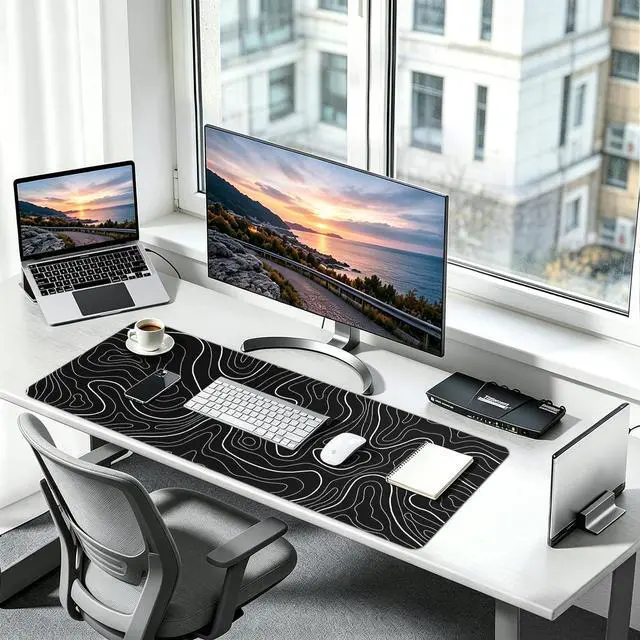 Alt view image 7 of 7 - XL Gaming Mouse Pad with Non-Slip Rubber Base Waterproof Desk Mat