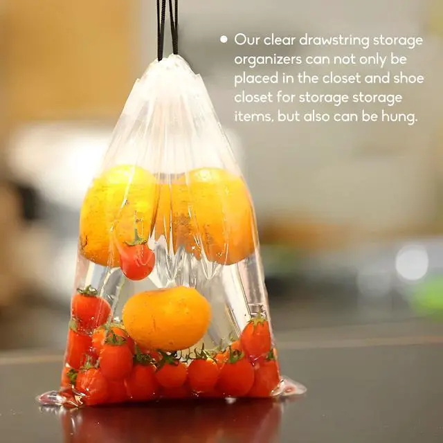 Alt view image 7 of 7 - 50 Pcs Shoe Bags for Travel,Large Transparent Travel Shoe Bags for Packing,Clear Plastic Drawstring Bags Shoe Dust Bags,Portable Shoes Organizers Pouch with Rope for Men and Women