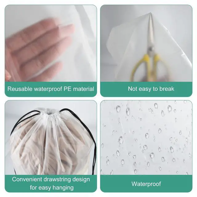 Alt view image 3 of 7 - 12 Pcs Shoe Bags for TravelClear Drawstring Travel Shoe Bags for Packing Waterproof Dustproof Shoes Organizer Pouch Travel Accessories Shoe Storage Bag for Women Men Portable Travel Essentials