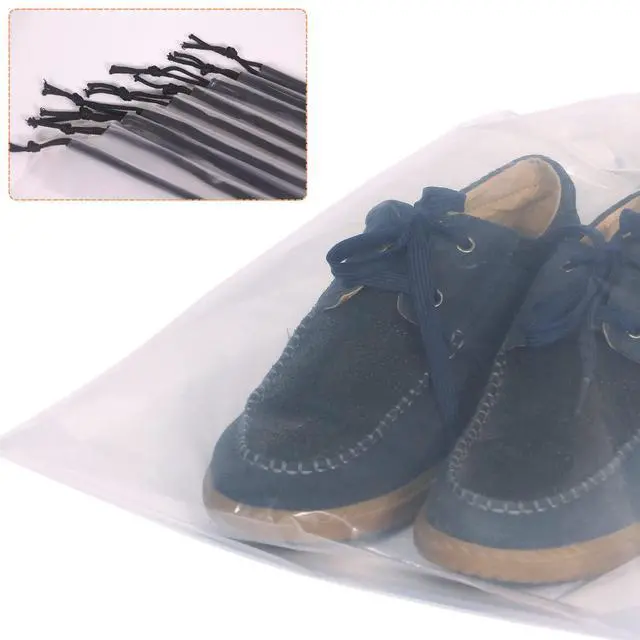 Alt view image 3 of 7 - Set of 12 Transparent Shoe Bags for Travel Large Clear Shoes Storage Organizers Pouch with Rope for Men and Women