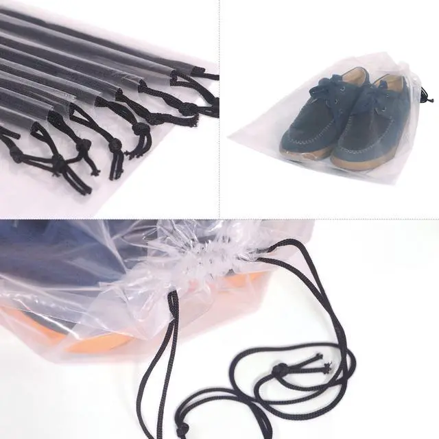 Alt view image 4 of 7 - Set of 12 Transparent Shoe Bags for Travel Large Clear Shoes Storage Organizers Pouch with Rope for Men and Women