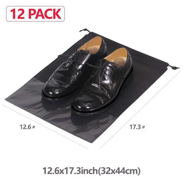 Alt view image 2 of 7 - 12PCS Travel Shoe Bags with Rope for Men and Women Large Shoes Pouch Storage Packing Organizers, Black