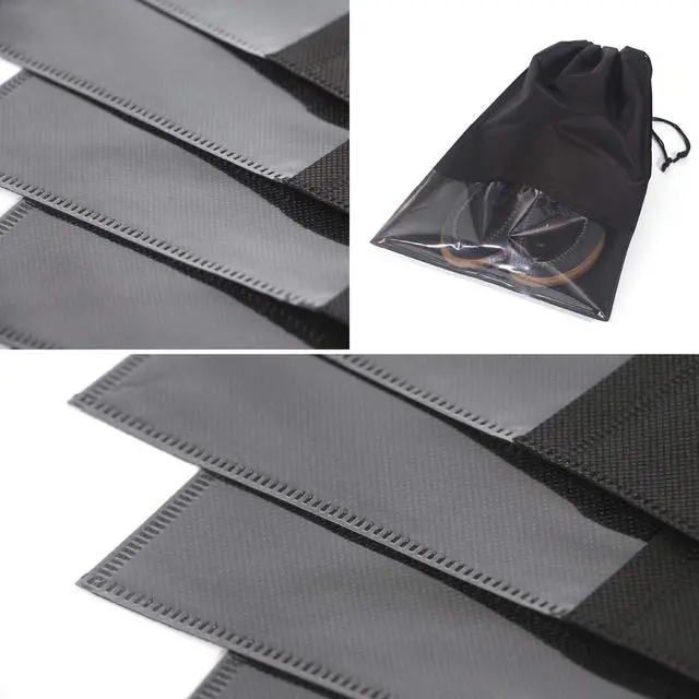 Alt view image 4 of 7 - 12PCS Travel Shoe Bags with Rope for Men and Women Large Shoes Pouch Storage Packing Organizers, Black