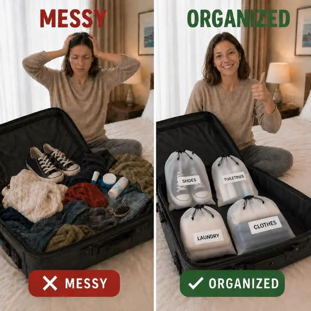 Alt view image 3 of 7 - 18 Pack Clear Shoe Bags for Travel Essentials Reusable Storage