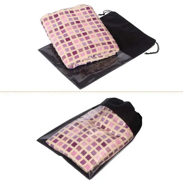 Alt view image 7 of 7 - 12 Pack Portable Shoe Bags for Travel Large Shoes Pouch Storage Organizer Clear Window with Drawstring for Men and Women Black