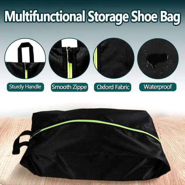 Alt view image 3 of 6 - Shoe Bags for Travel - Set of 3 Pack Large Capacity Oxford Fabric Shoe Bags, Multi-Functional Dust-Proof and Waterproof Men & Women Travel Shoe Bag(Black)