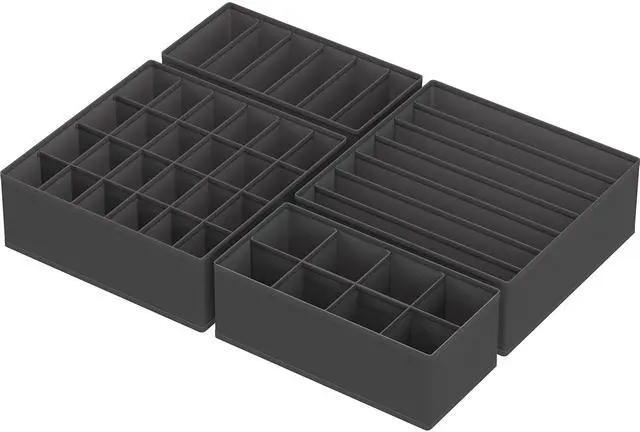 Alt view image 2 of 7 - 4-Pack Drawer Organizer Set for Underwear/Socks/Bra