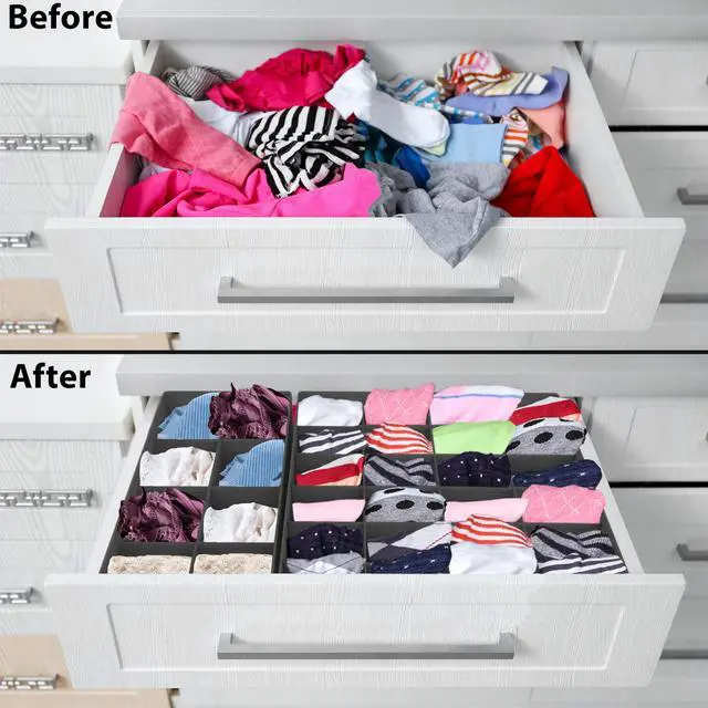 Alt view image 3 of 7 - 4-Pack Drawer Organizer Set for Underwear/Socks/Bra