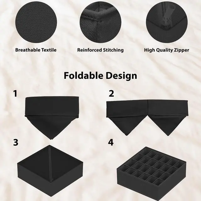 Alt view image 5 of 7 - 4-Pack Drawer Organizer Set for Underwear/Socks/Bra